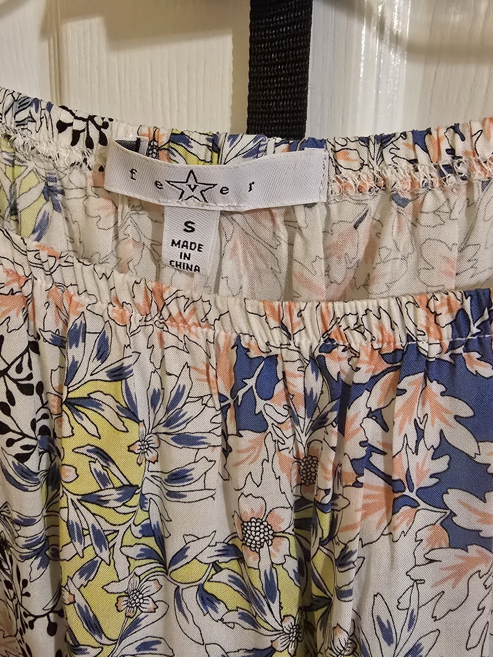 Fever Floral Peasant Blouse in Blue, Pink, and Yellow - Picture 2 of 3